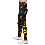 Youth Unisex Sport Compression Leggings- "Trust" Black Orange 'X' Pattern | Nextlevel NIL