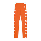 Youth Orange 'Elite' Side-Stripe Leggings