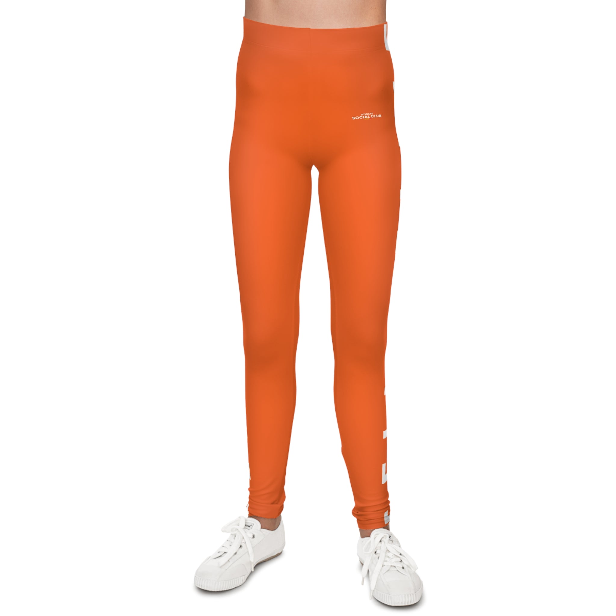 Youth Orange 'Elite' Side-Stripe Leggings
