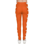 Youth Orange 'Elite' Side-Stripe Leggings