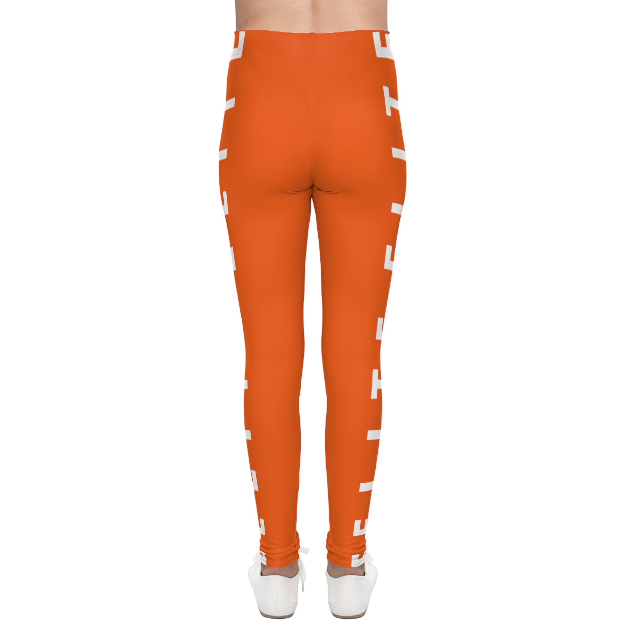 Youth Orange 'Elite' Side-Stripe Leggings