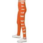 Youth Orange 'Elite' Side-Stripe Leggings
