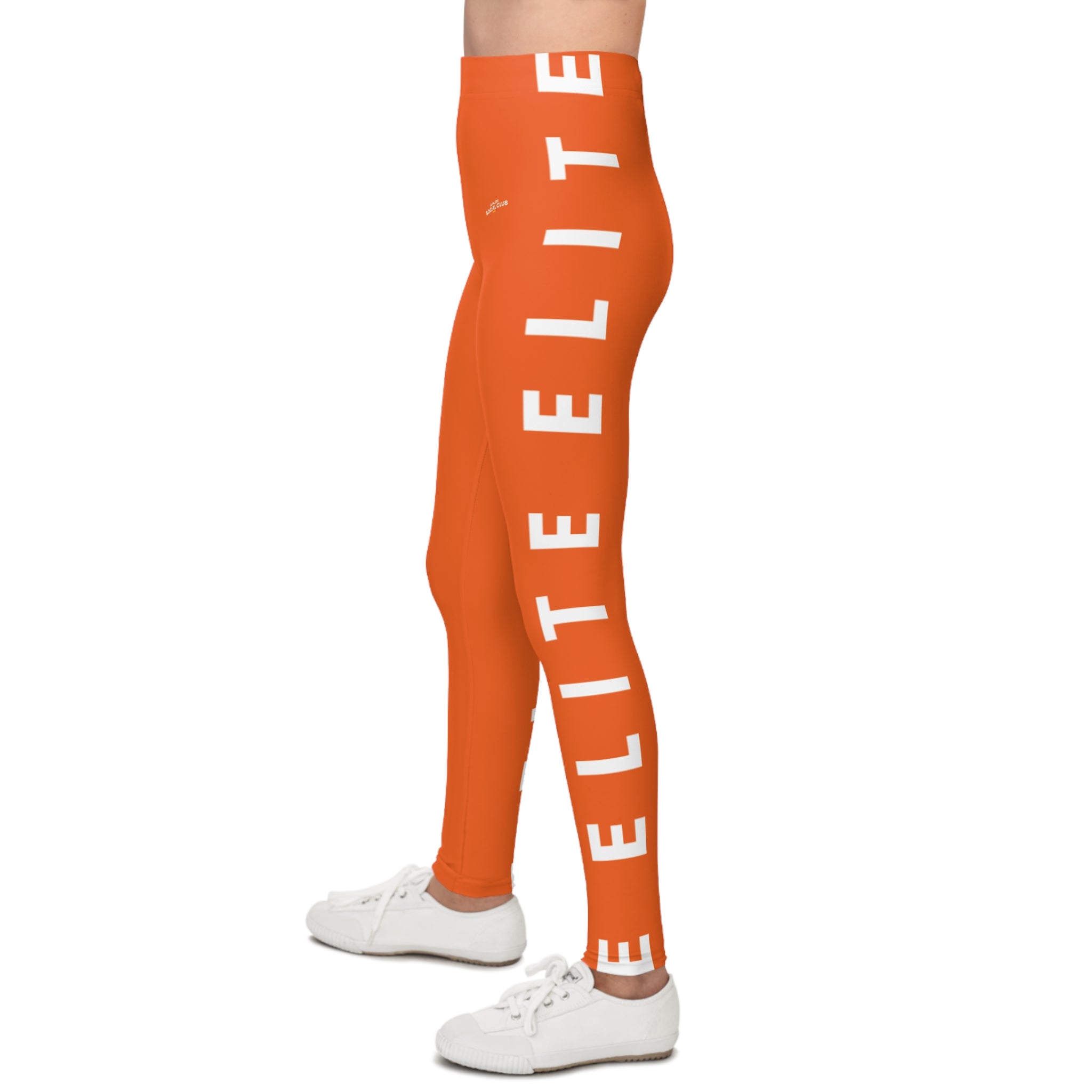 Youth Orange 'Elite' Side-Stripe Leggings