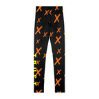Youth Unisex Sport Compression Leggings- "Trust" Black Orange 'X' Pattern | Nextlevel NIL